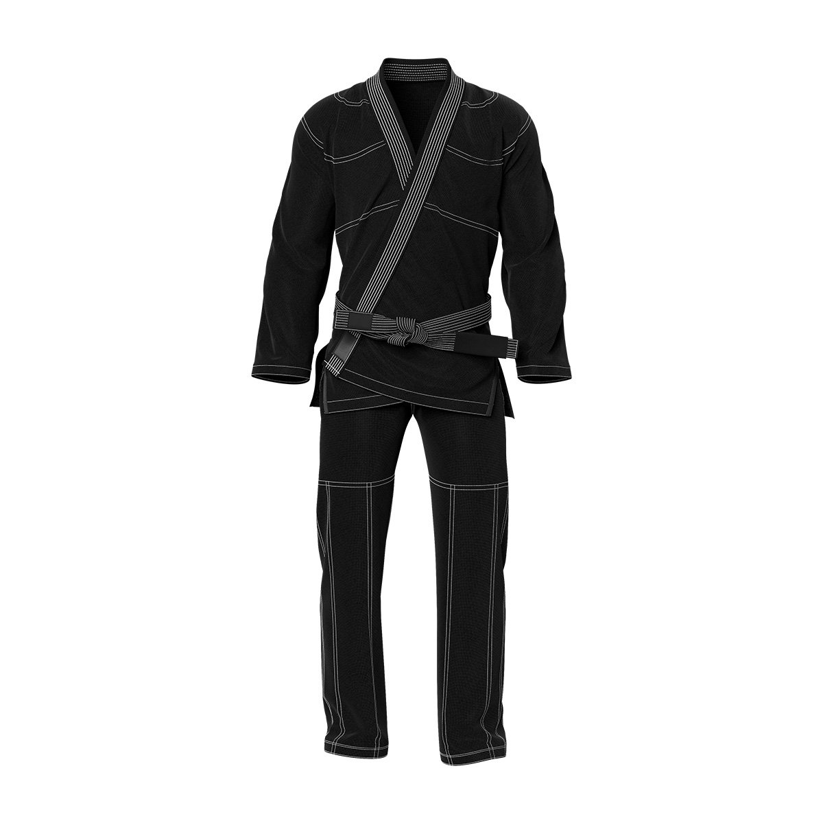 brazilian-jiu-jitsu-gi-kimono-black-with-white.jpg Custom BJJ Gi Kimono | Your Brand & Club Logo - Image 1