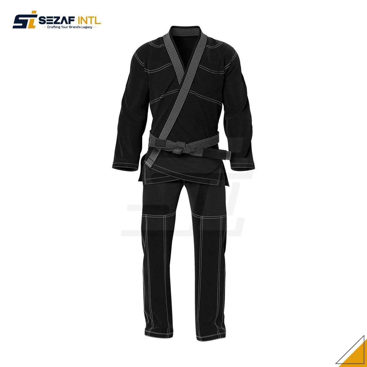 brazilian-jiu-jitsu-gi-kimono-black-with-white.jpg Custom BJJ Gi Kimono | Your Brand & Club Logo - Image 1