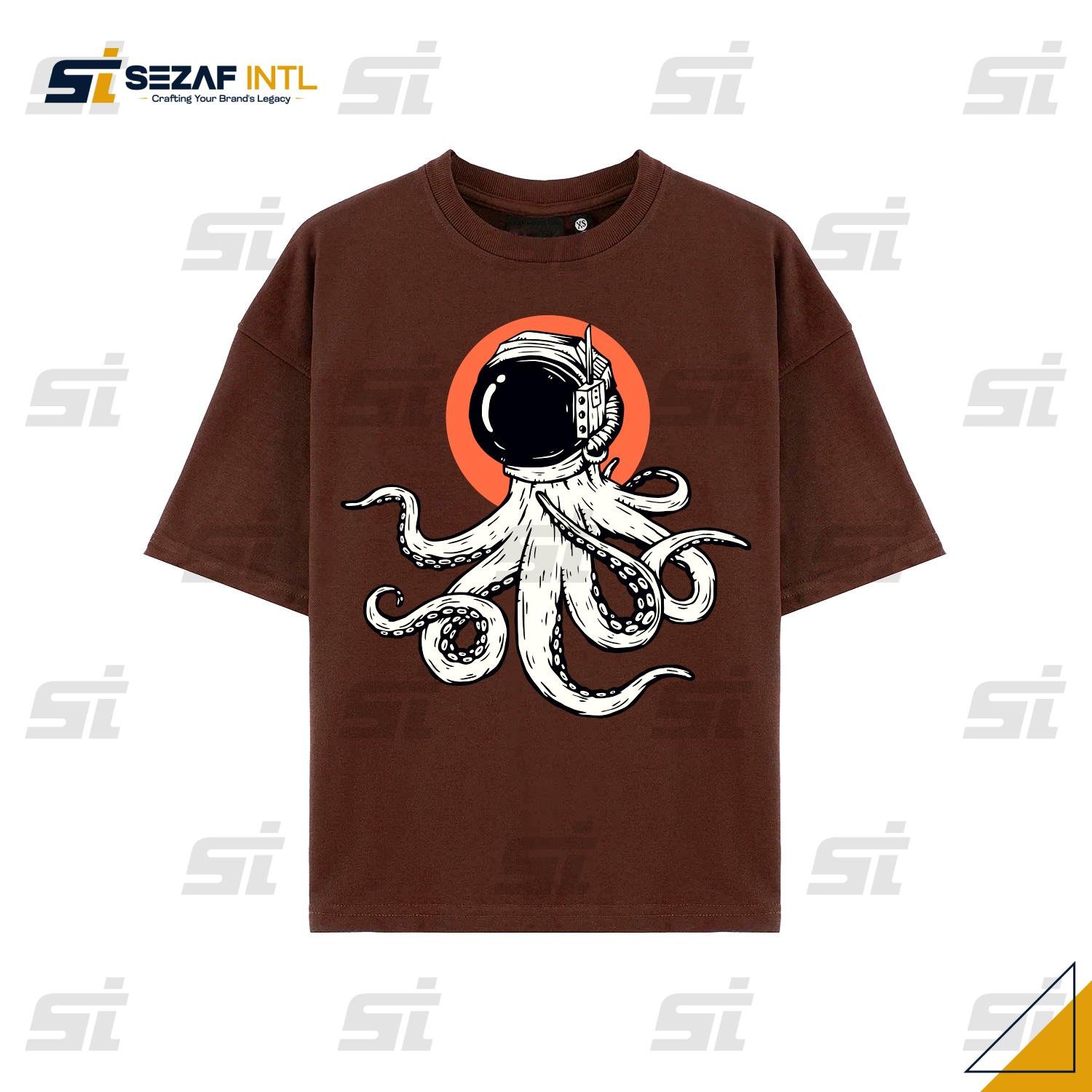 brown-oversize-tshirt-front.jpg Men’s Custom Drop Shoulder Oversized Shirts - Image 1