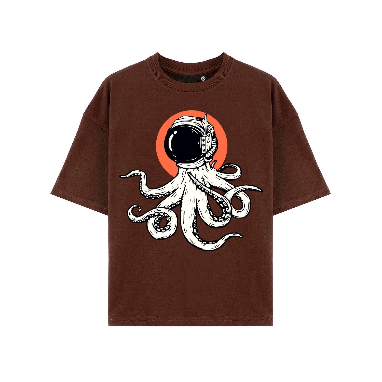brown-oversize-tshirt-front.jpg Men’s Custom Drop Shoulder Oversized Shirts - Image 1