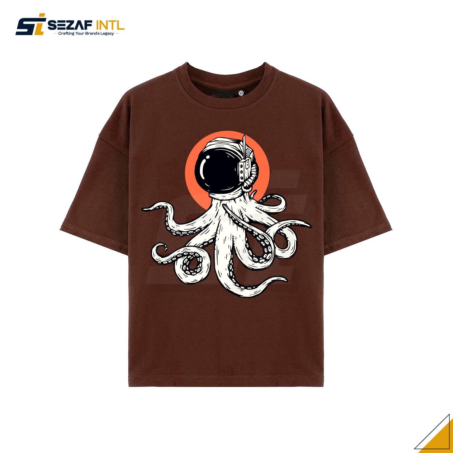 brown-oversize-tshirt-front.jpg Men’s Custom Drop Shoulder Oversized Shirts - Image 1